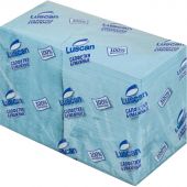 Салфетки бумажные Luscan Profi Pack 1-слойные 24х24 пастель голубые 400 штук в упаковке