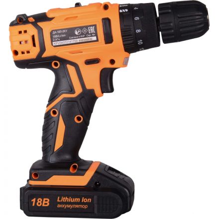 Дрель-шуруповерт аккум. ударная ВИХРЬ ДА-18Л-2кУ 45Нм, 2АКБ(2Ач) (72/14/17) Дрель-шуруповерт аккум. ударная ВИХРЬ ДА-18Л-2кУ 45Нм, 2АКБ(2Ач) (72/14/17)