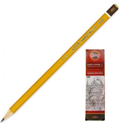 Карандаш чернографитный Koh-I-Noor 1500 4H заточенный Карандаш чернографитный Koh-I-Noor 1500 4H заточенный