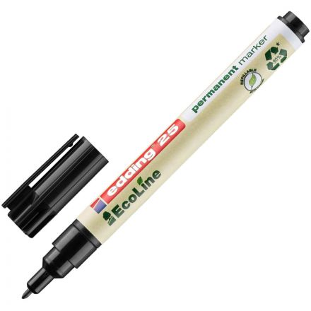 Маркер перманентный EDDING 25/1 EcoLine черный, 1 мм Маркер перманентный EDDING 25/1 EcoLine черный, 1 мм