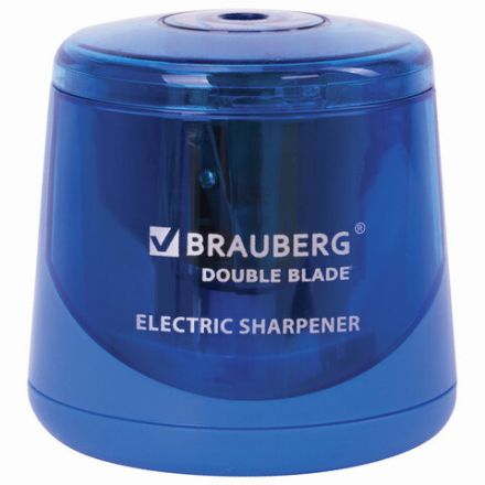 Точилка электрическая BRAUBERG DOUBLE BLADE BLUE, двойное лезвие, питание от 2 батареек AA, 229605 Точилка электрическая BRAUBERG DOUBLE BLADE BLUE, двойное лезвие, питание от 2 батареек AA, 229605