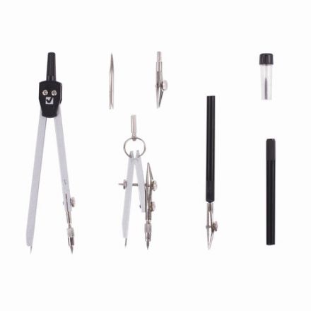 Готовальня BRAUBERG "Architect", 7 предметов: циркуль + кронциркуль с рейсфедором, рейсфедер + держатель, 2 вставки, грифель, 210346 Готовальня BRAUBERG "Architect", 7 предметов: циркуль + кронциркуль с рейсфедором, рейсфедер + держатель, 2 вставки, грифель, 210346