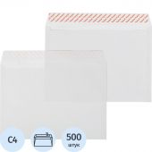Конверт Postac Bong C4 100 г/кв.м белый стрип с внутренней запечаткой (500 штук в упаковке)