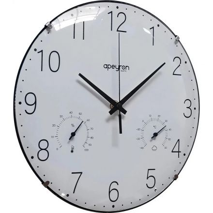 Часы настенные, круглые, цвет корпуса черный, d25, Apeyron PL251211