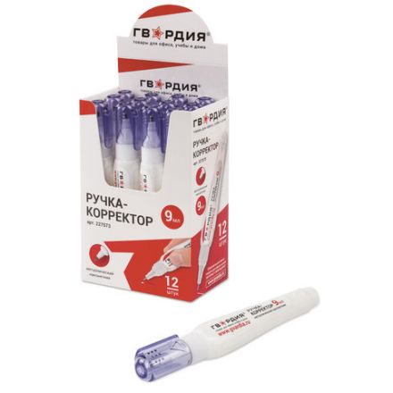 Ручка-корректор ГВАРДИЯ, 9 мл, металлический наконечник, 227573 Ручка-корректор ГВАРДИЯ, 9 мл, металлический наконечник, 227573