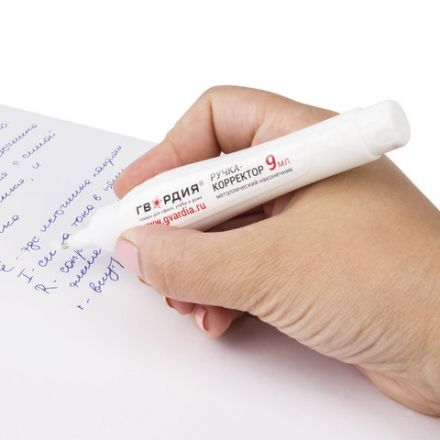 Ручка-корректор ГВАРДИЯ, 9 мл, металлический наконечник, 227573 Ручка-корректор ГВАРДИЯ, 9 мл, металлический наконечник, 227573