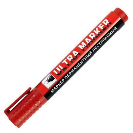 Маркер перманентный ULTRA MARKER, КРАСНЫЙ, 3,5 мм, с клипом, BRAUBERG, 152205 Маркер перманентный ULTRA MARKER, КРАСНЫЙ, 3,5 мм, с клипом, BRAUBERG, 152205