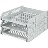 Лоток для бумаг горизонтальный Deli E9209 набор 3шт на металл.стерж серый Лоток для бумаг горизонтальный Deli E9209 набор 3шт на металл.стерж серый