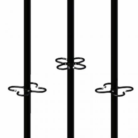 Вешалка на колесах на 20 крючков с держателем для зонтов "Гардикс-4К", металл, черная Вешалка на колесах на 20 крючков с держателем для зонтов "Гардикс-4К", металл, черная