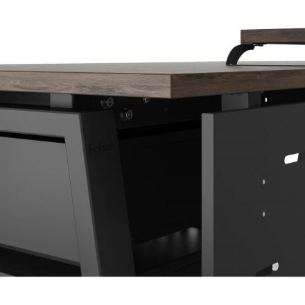 Стол офисный Kobor TR-160/60 1600x600x750 Черный муар/Дуб чарльстон