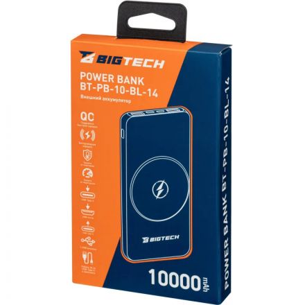 Внешний аккумулятор BigTech (BT-PB-10-BL-14) 10000 mAh черный