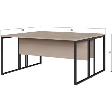 Рабочая станция Easy Loft 241S006 Ш1580 2раб.места дуб скандин