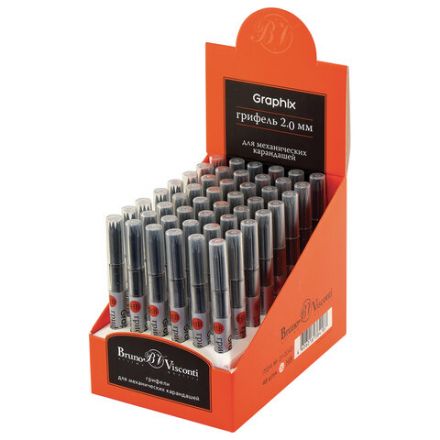 Грифели для карандаша цангового 2 мм, BRUNO VISCONTI Graphix, КОМПЛЕКТ 5 штук, HB, 21-0043 Грифели для карандаша цангового 2 мм, BRUNO VISCONTI Graphix, КОМПЛЕКТ 5 штук, HB, 21-0043
