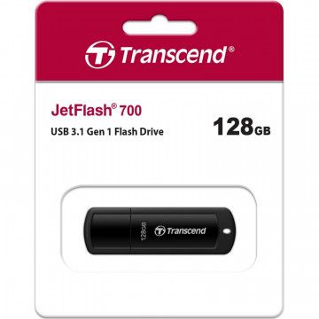 Флеш-память Transcend JetFlash 700, 128Gb, USB 3.1 G1, чер, TS128GJF700 Флеш-память Transcend JetFlash 700, 128Gb, USB 3.1 G1, чер, TS128GJF700