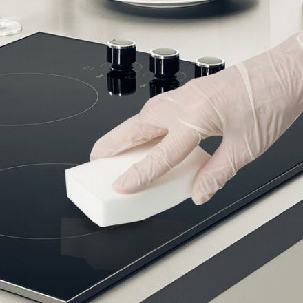 Губка-ластик МЕЛАМИНОВАЯ для удаления пятен, для чистки кухни, уборки, обуви, 9х6х2 см, КОМПЛЕКТ 12 шт., полибэг, LAIMA, 608954