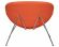 Кресло дизайнерское DOBRIN EMILY, оранжевая ткань AF, хромированная сталь Кресло дизайнерское DOBRIN EMILY, оранжевая ткань AF, хромированная сталь