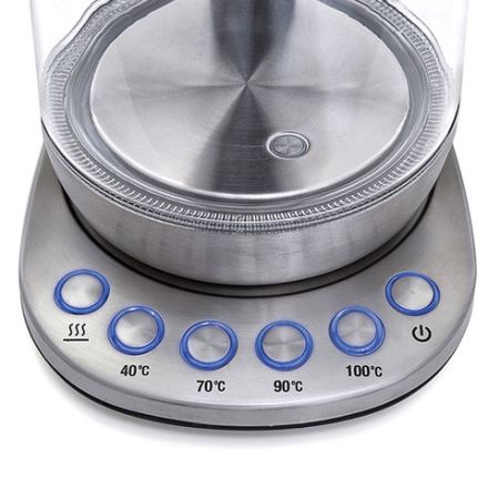 Чайник KITFORT КТ-616, 1,5 л, 2200 Вт, закрытый нагревательный элемент, ТЕРМОРЕГУЛЯТОР, стекло, серебристый, KT-616 Чайник KITFORT КТ-616, 1,5 л, 2200 Вт, закрытый нагревательный элемент, ТЕРМОРЕГУЛЯТОР, стекло, серебристый, KT-616