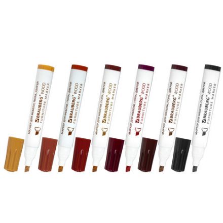 Маркеры для ремонта мебели и изделий из дерева, 6 ЦВЕТОВ, BRAUBERG WOOD, 152203 Маркеры для ремонта мебели и изделий из дерева, 6 ЦВЕТОВ, BRAUBERG WOOD, 152203