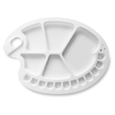 Палитра художественная пластиковая овальная 34х25 см, 17 ячеек, BRAUBERG ART DEBUT, 192230 Палитра художественная пластиковая овальная 34х25 см, 17 ячеек, BRAUBERG ART DEBUT, 192230