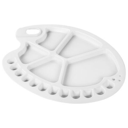 Палитра художественная пластиковая овальная 34х25 см, 17 ячеек, BRAUBERG ART DEBUT, 192230 Палитра художественная пластиковая овальная 34х25 см, 17 ячеек, BRAUBERG ART DEBUT, 192230