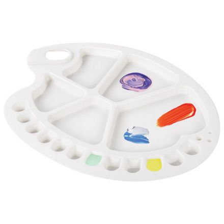 Палитра художественная пластиковая овальная 34х25 см, 17 ячеек, BRAUBERG ART DEBUT, 192230 Палитра художественная пластиковая овальная 34х25 см, 17 ячеек, BRAUBERG ART DEBUT, 192230