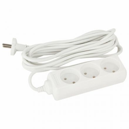 Удлинитель сетевой SONNEN U-135, 3 розетки, без заземления, 6 А, 5 м, белый, 511430 Удлинитель сетевой SONNEN U-135, 3 розетки, без заземления, 6 А, 5 м, белый, 511430