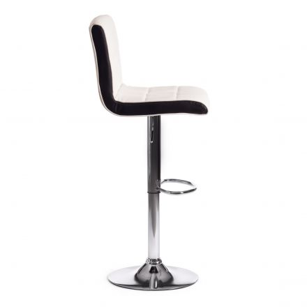 Стул барный Барбер/Barber (мод.KY711D) металл/экокожа, 43х50х92-103см, белый/черный/хром