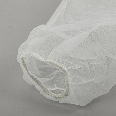 Халат одноразовый белый на липучках КОМПЛЕКТ 10 шт., XXL, 56-58 размер, 110 см, рукав на резинке, 25 г/м2, KLEVER
