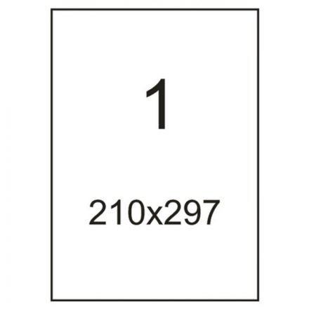 Этикетки самоклеящиеся Promega label (Комус) А4 210х297 мм полуглянец 1 штука на листе белые (100 листов в упаковке)