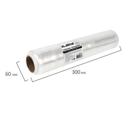 Пленка пищевая ПЭ 300 мм х 200 м, гарантированная длина, 6 мкм, вес 0,32 кг +-5%, LAIMA, 605037 Пленка пищевая ПЭ 300 мм х 200 м, гарантированная длина, 6 мкм, вес 0,32 кг +-5%, LAIMA, 605037