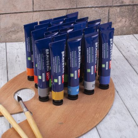 Краски акриловые художественные BRAUBERG ART CLASSIC, НАБОР 24 шт, 21 цвет, в тубах 22 мл, 191722 Краски акриловые художественные BRAUBERG ART CLASSIC, НАБОР 24 шт, 21 цвет, в тубах 22 мл, 191722