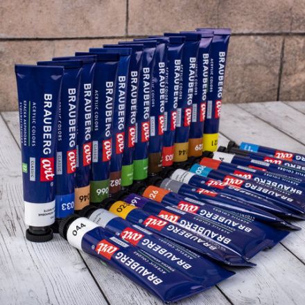 Краски акриловые художественные BRAUBERG ART CLASSIC, НАБОР 24 шт, 21 цвет, в тубах 22 мл, 191722 Краски акриловые художественные BRAUBERG ART CLASSIC, НАБОР 24 шт, 21 цвет, в тубах 22 мл, 191722