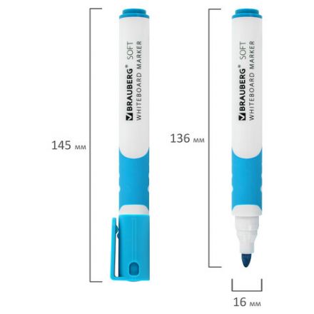 Маркер стираемый для белой доски СВЕТЛО-ГОЛУБОЙ, BRAUBERG "SOFT", 5 мм, резиновая вставка, 152111 Маркер стираемый для белой доски СВЕТЛО-ГОЛУБОЙ, BRAUBERG "SOFT", 5 мм, резиновая вставка, 152111