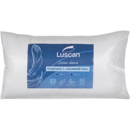 Подушка Luscan 50х70 см стеганная микрофибра/лебяжий пух, с цветным кантом Подушка Luscan 50х70 см стеганная микрофибра/лебяжий пух, с цветным кантом