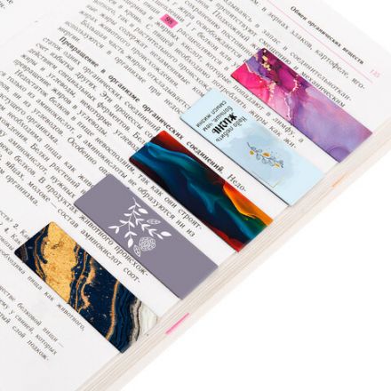 Закладки для книг МАГНИТНЫЕ, "АССОРТИ 5 ДИЗАЙНОВ ABSTRACTION", 6 штук, 60x20 мм, FUNSTER (ФАНСТЕР), 116653
