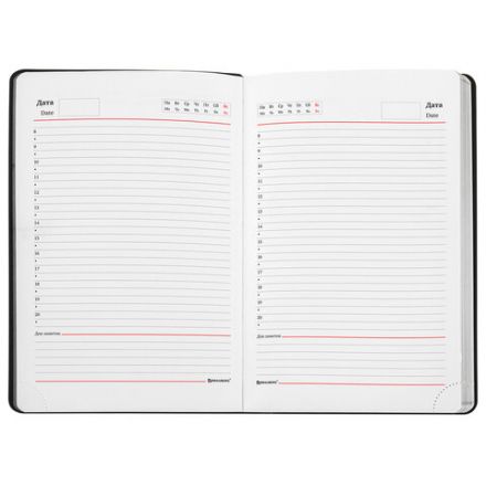 Ежедневник недатированный А5 138х213 мм BRAUBERG "Metallic", под кожу, 136 л., гибкий, серебряный, 113377