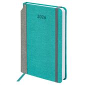 Ежедневник датированный 2026 А5 138x213 мм, BRAUBERG "Mosaic", под кожу, держатель для ручки, бирюза, 117110 Ежедневник датированный 2026 А5 138x213 мм, BRAUBERG "Mosaic", под кожу, держатель для ручки, бирюза, 117110