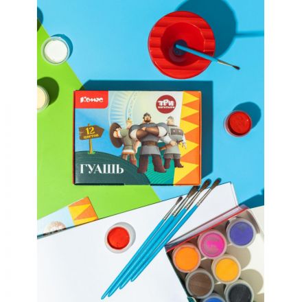 Гуашь КОМУС Три Богатыря набор 12 цв, 20 мл богатыри Гуашь КОМУС Три Богатыря набор 12 цв, 20 мл богатыри