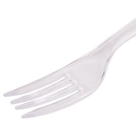 Вилка одноразовая пластиковая 180 мм, прозрачная, КОМПЛЕКТ 50 шт., ЭТАЛОН, WELDAY (ВЭЛДЭЙ), 607839