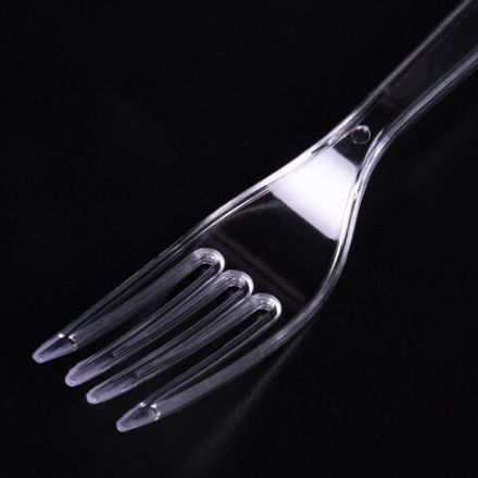 Вилка одноразовая пластиковая 180 мм, прозрачная, КОМПЛЕКТ 50 шт., ЭТАЛОН, WELDAY (ВЭЛДЭЙ), 607839
