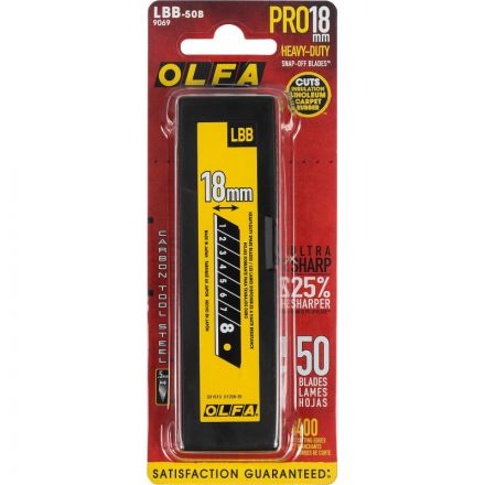 Лезвие OLFA EXCEL BLACK сегментир. 18 мм, 8 сегментов, 50шт/уп (OL-LBB-50B) Лезвие OLFA EXCEL BLACK сегментир. 18 мм, 8 сегментов, 50шт/уп (OL-LBB-50B)