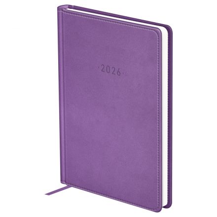 Ежедневник датированный 2026г., А6, 176л., твердый переплет, кожзам, BG "Winner. Light purple", фиолетовый