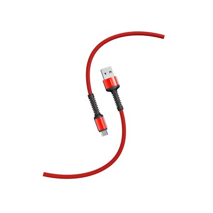 Кабель Smartbuy S26, USB - micro-USB, 3A output, нейлоновая оплетка, 1м, красный
