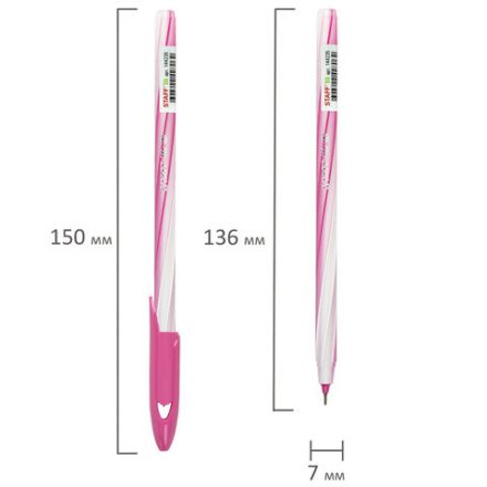 Ручка шариковая STAFF "CANDY PASTEL", синяя, игольчатый узел 0,6 мм, линия 0,3 мм, 144235