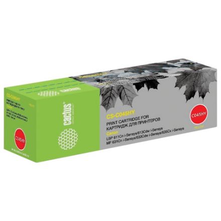 Картридж лазерный CACTUS (CS-045HY) для CANON MF635/633/631/LBP 611/613, желтый, ресурс 2200 стр., CS-C045HY Картридж лазерный CACTUS (CS-045HY) для CANON MF635/633/631/LBP 611/613, желтый, ресурс 2200 стр., CS-C045HY