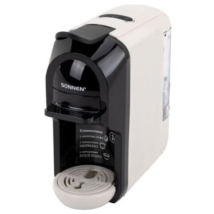 Кофемашина капсульная 3 в 1 для молотого кофе и капсул DOLCE GUSTO и NESPRESSO, SONNEN CM510B, 1450 Вт, 0,6 л, бежевая, 457338 Кофемашина капсульная 3 в 1 для молотого кофе и капсул DOLCE GUSTO и NESPRESSO, SONNEN CM510B, 1450 Вт, 0,6 л, бежевая, 457338