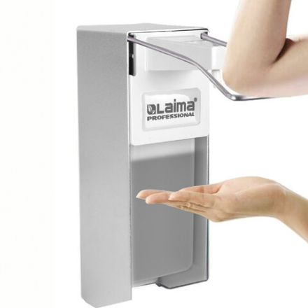 Дозатор локтевой для антисептика и дезинфицирующих средств, с еврофлаконом 1 л, LAIMA, металл, 605707 Дозатор локтевой для антисептика и дезинфицирующих средств, с еврофлаконом 1 л, LAIMA, металл, 605707