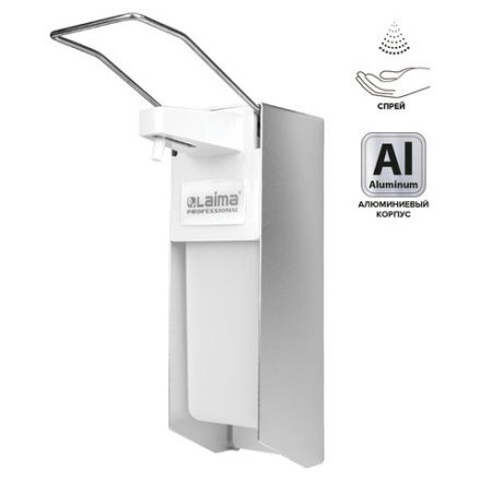 Дозатор локтевой для антисептика и дезинфицирующих средств, с еврофлаконом 1 л, LAIMA, металл, 605707 Дозатор локтевой для антисептика и дезинфицирующих средств, с еврофлаконом 1 л, LAIMA, металл, 605707