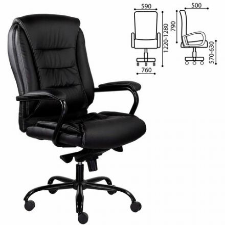 Кресло офисное "Ровер" CH-708, усиленное, НАГРУЗКА до 150 кг, экокожа, черное Кресло офисное "Ровер" CH-708, усиленное, НАГРУЗКА до 150 кг, экокожа, черное
