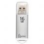 Флеш-диск 16 GB, SMARTBUY V-Cut, USB 2.0, металлический корпус, серебристый, SB16GBVC-S
